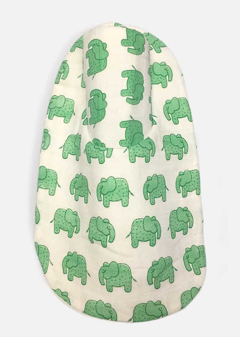 Newborn Bib Burp Cloth - Haathi March